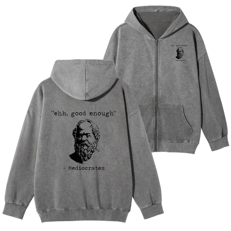 washed zip hoodie for streetwear