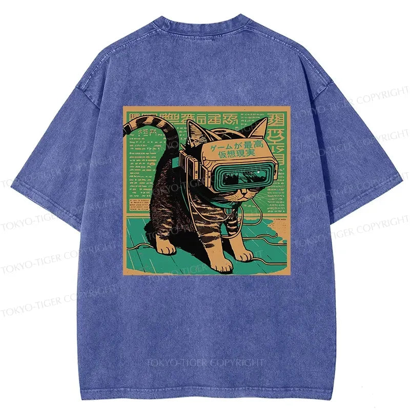 Vintage Cyberpunk Cat T-Shirt Best Seller