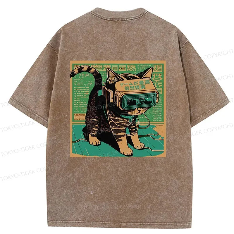 Vintage Cyberpunk Cat T-Shirt Best Seller