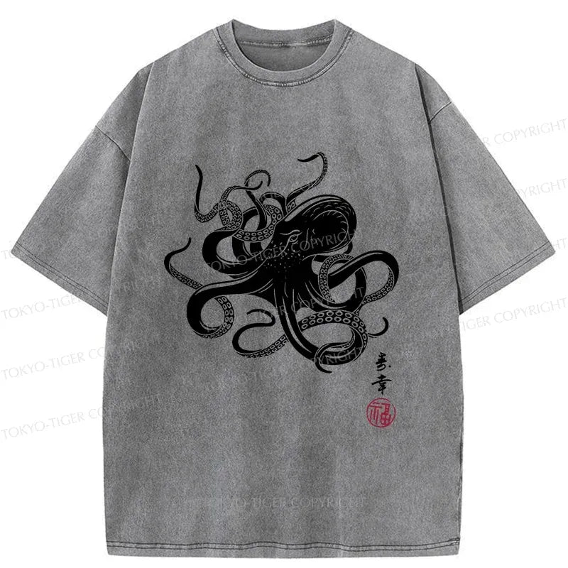 Vintage Japanese Octopus T-Shirt for Summer