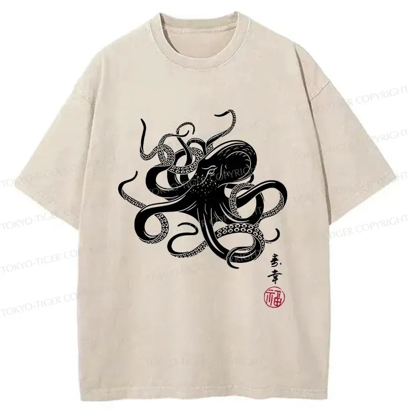 Vintage Japanese Octopus T-Shirt for Summer
