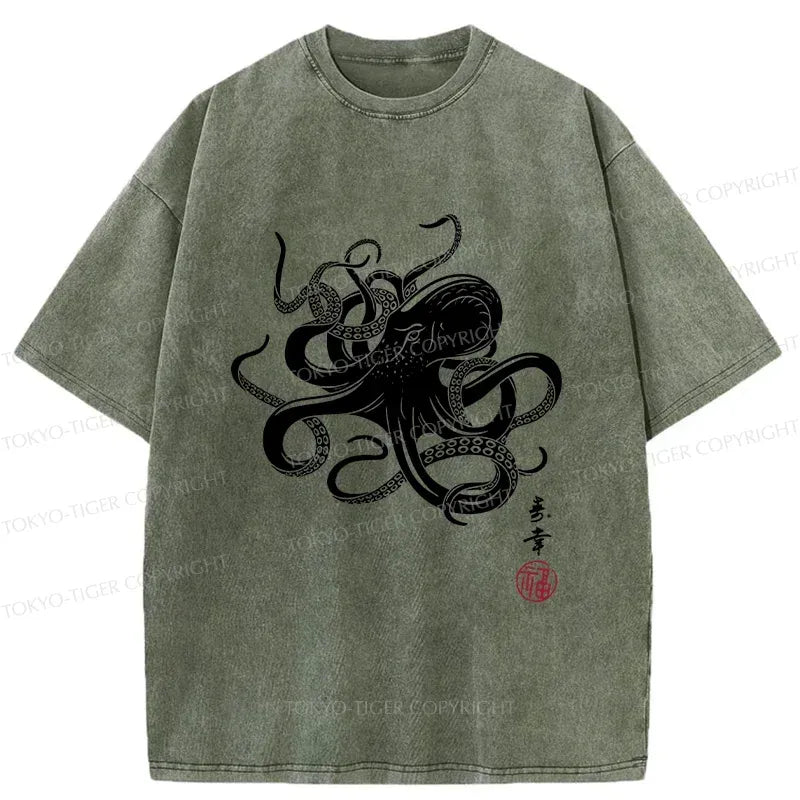 Vintage Japanese Octopus T-Shirt for Summer