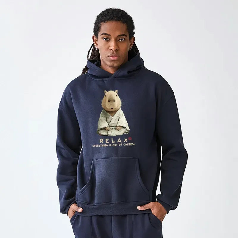 Kyoto-Lion Zen Capybara£ºRelax, it's all chaos Adult Fleece Hoodie