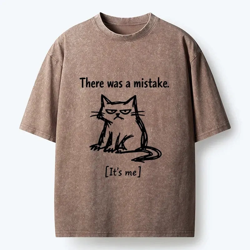 Funny Cat Meme Washed T-Shirt for Daily Wear