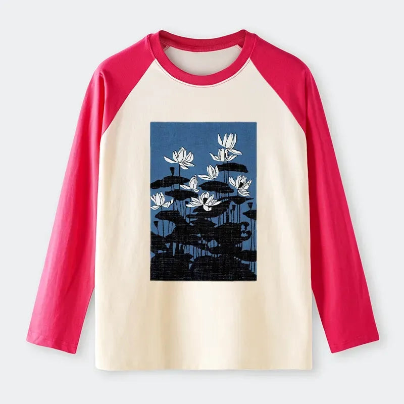 blue lotus japanese t-shirt for daily wear