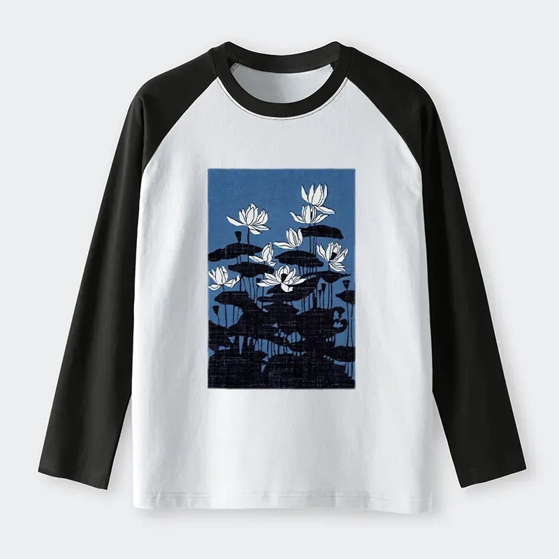 Japanese art raglan long sleeve t-shirt