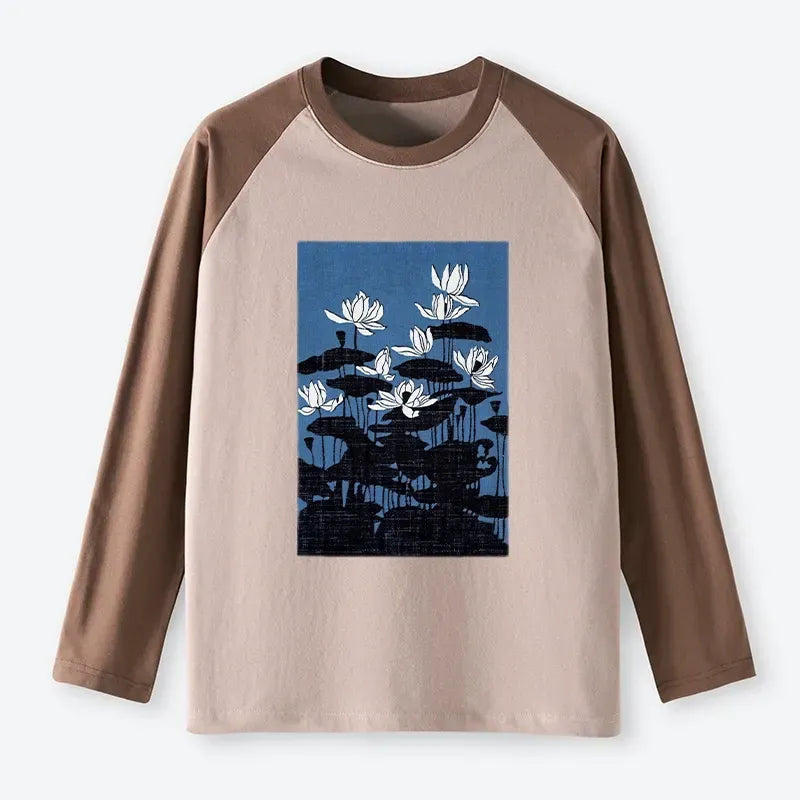 Japanese art raglan long sleeve t-shirt