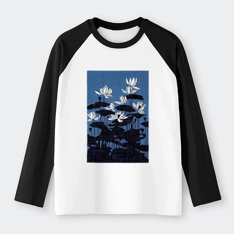 Japanese art raglan long sleeve t-shirt