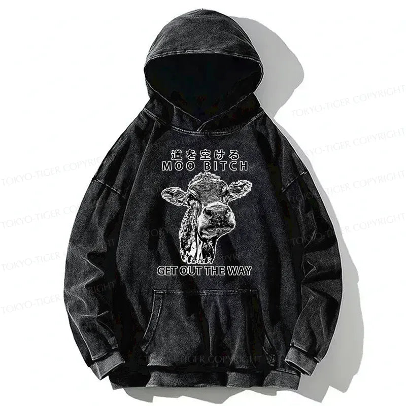Kyoto-Lion Funny Cow Washed Hoodie