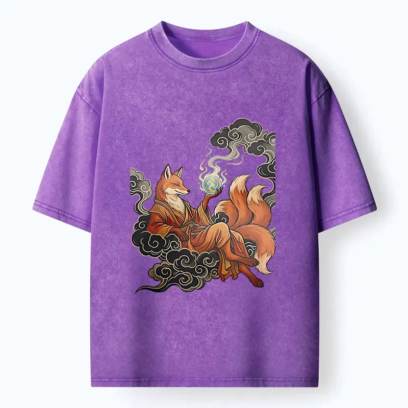 Kyoto-Lion Fox Demon Washed T-Shirt