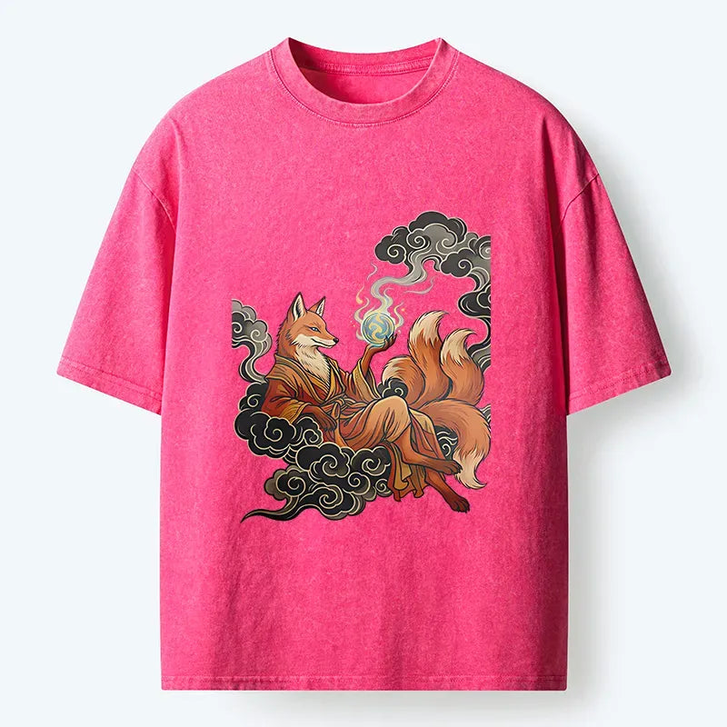 Japanese Fox Demon Washed T-Shirt