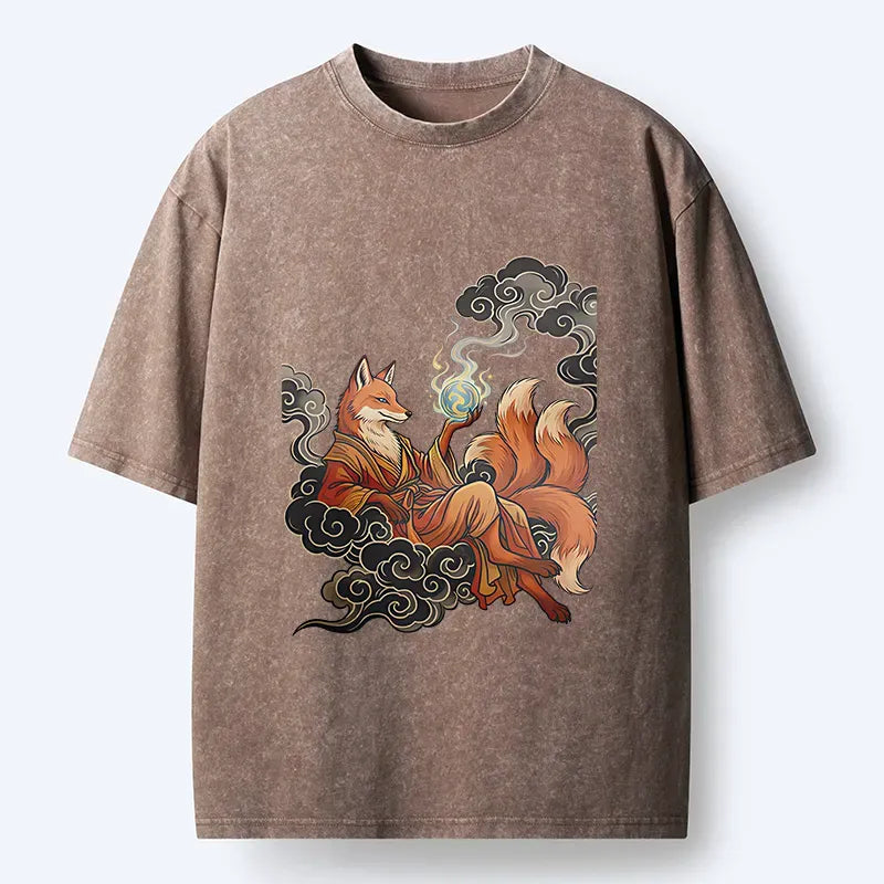 Kyoto-Lion Fox Demon Washed T-Shirt