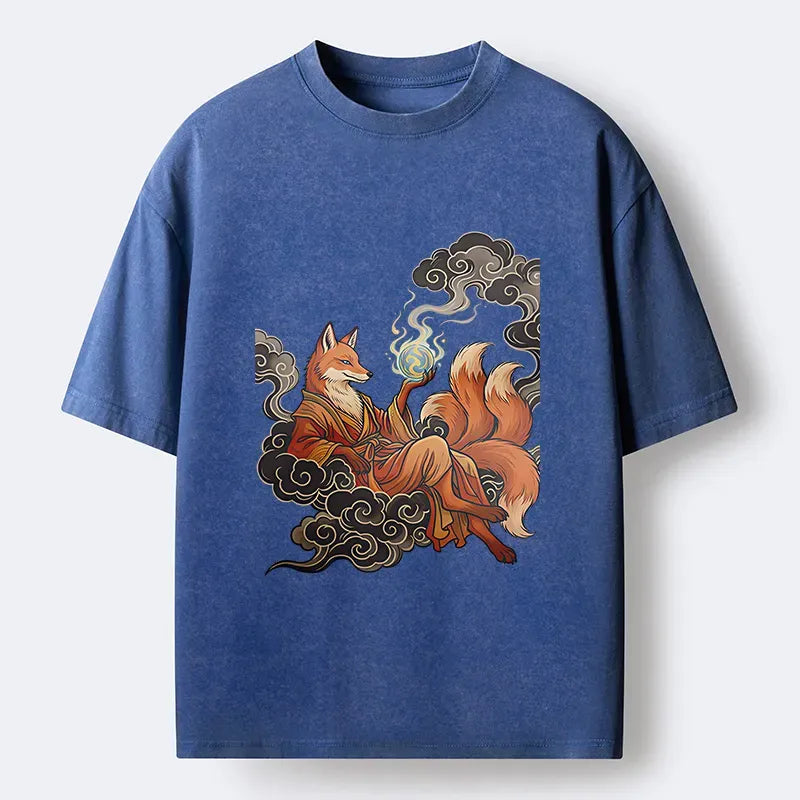 Japanese Fox Demon Washed T-Shirt