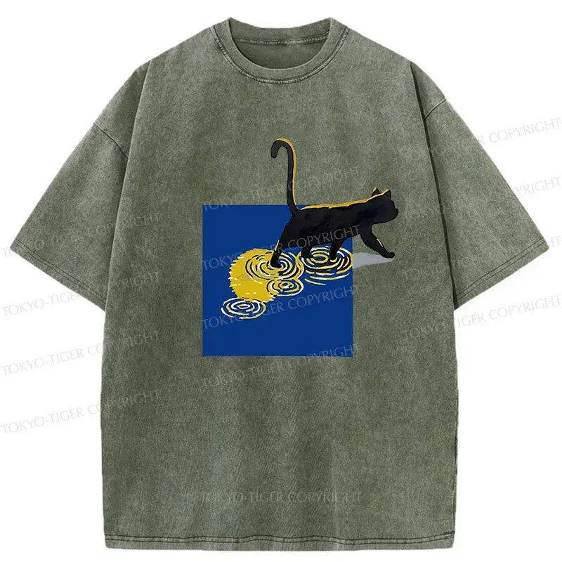 Vintage Ukiyo-e Cat Moon Tee