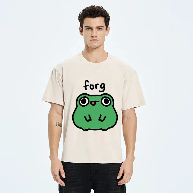Kyoto-Lion Stupid Frog Meme Japan Washed T-Shirt