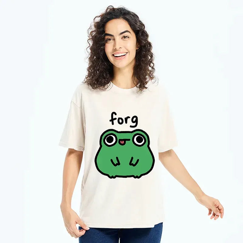 Kyoto-Lion Stupid Frog Meme Japan Washed T-Shirt