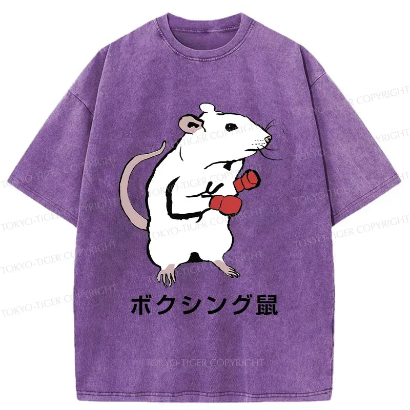 japanese vintage boxing mouse t-shirt