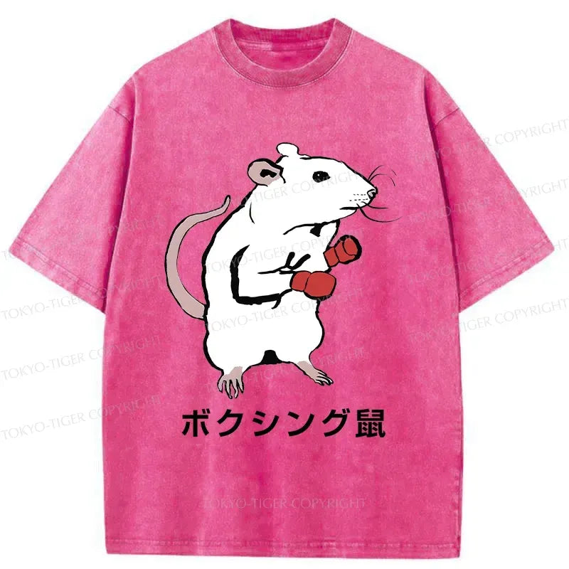 japanese vintage boxing mouse t-shirt