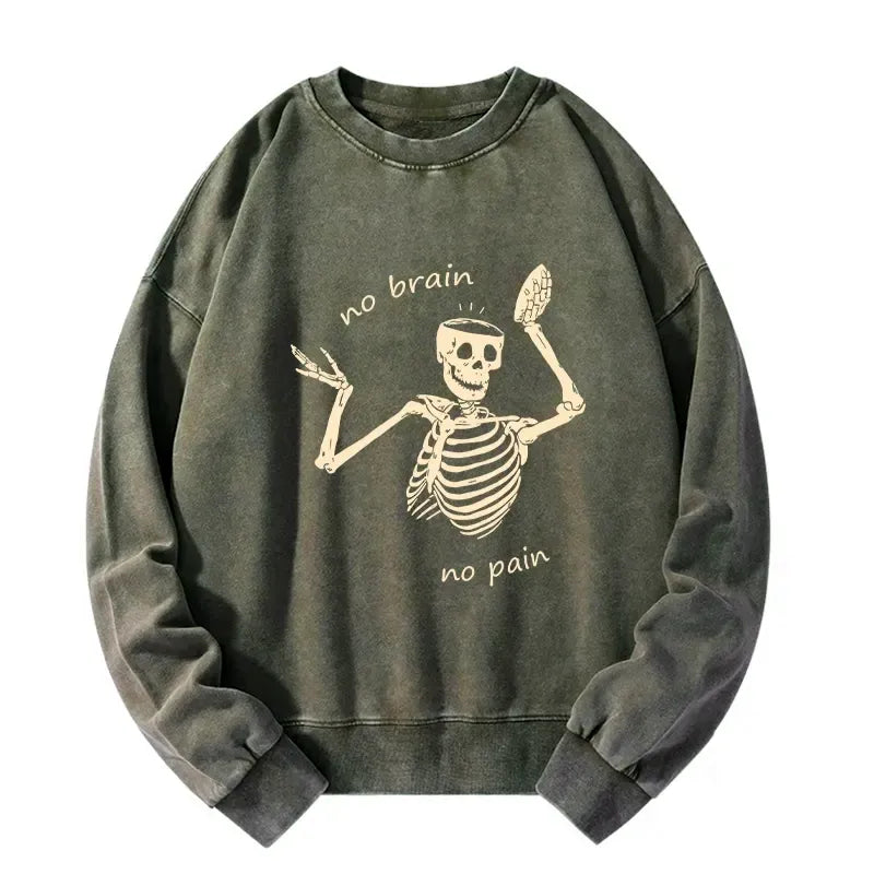 Kyoto Lion skeleton washed sweatshirt for streetwear