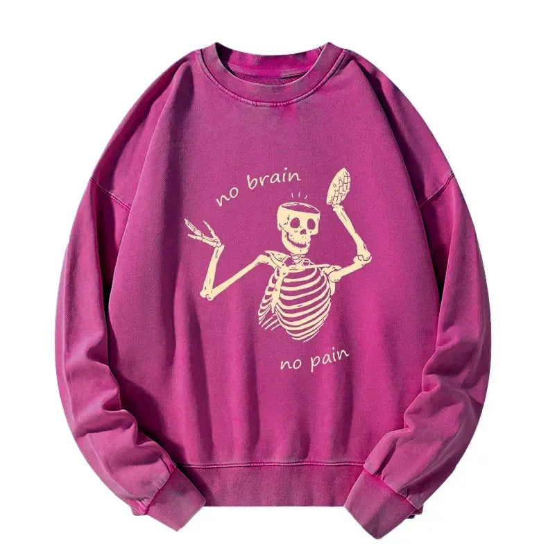 Kyoto Lion skeleton washed sweatshirt for streetwear