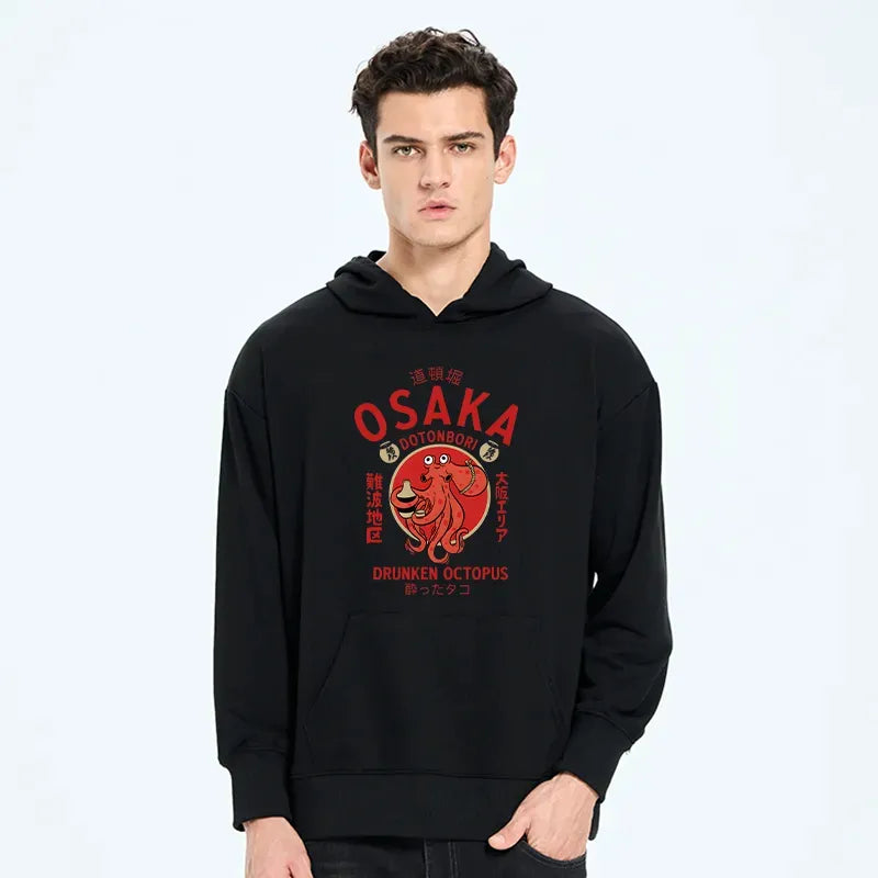 Japanese Drunken Octopus Hoodie for Daily Wear