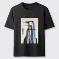 Retro Sandhill Crane Japanese T-Shirt