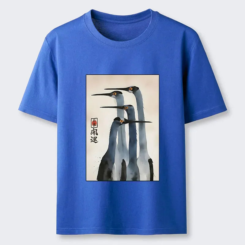Kyoto-Lion Retro Sandhill Crane Classic T-Shirt