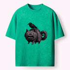 angry black cat crow t shirt best seller
