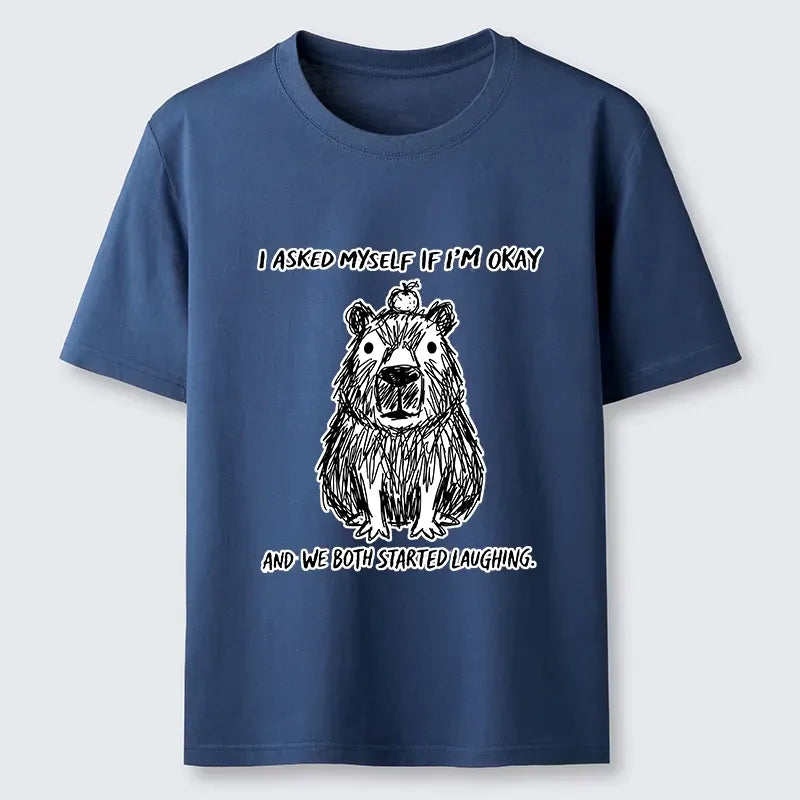 Kyoto-Lion The Line Capybara£ºI Asked Myself If I'm Okay Classic T-Shirt
