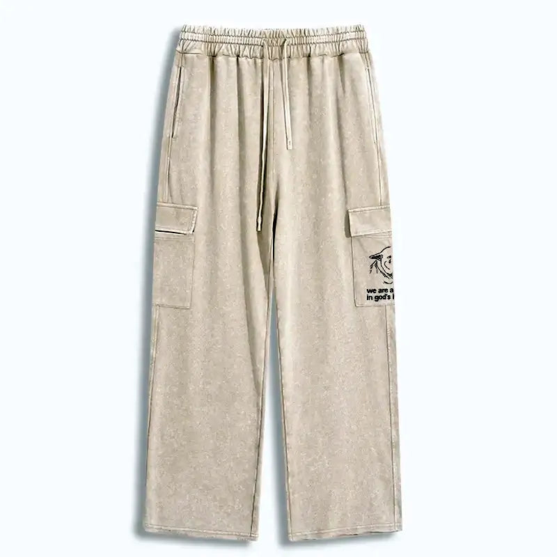 Kyoto-Lion Sad Dog Funny Washed Utility Sweatpants