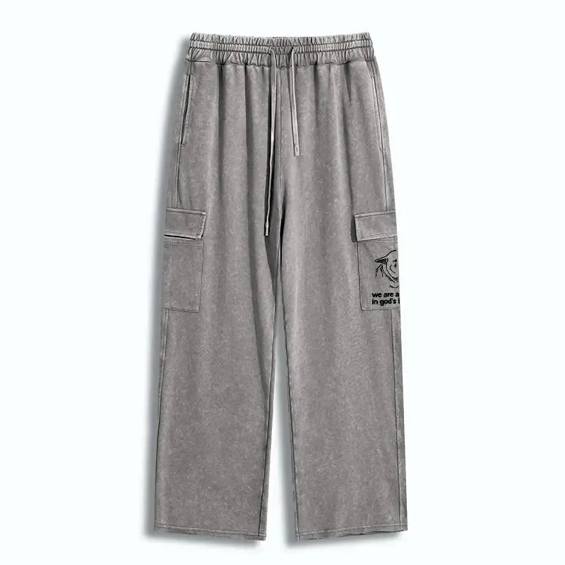 Kyoto-Lion Sad Dog Funny Washed Utility Sweatpants
