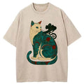 Japanese Cat T-Shirt for Streetwear
