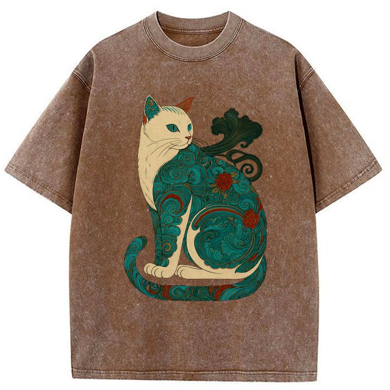 Premium Cat Cloud Waves Tee Gift