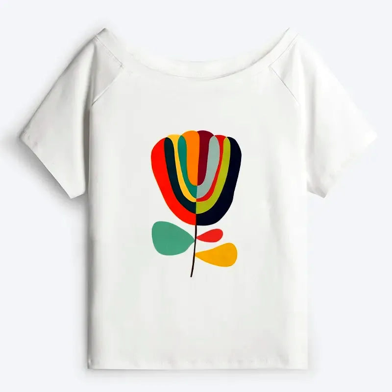 Japanese Minimalist Print T-Shirt for Vacation