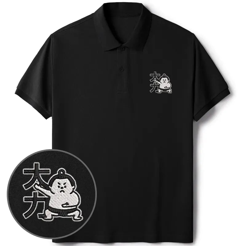 Japanese Sumo Embroidered Polo Shirt
