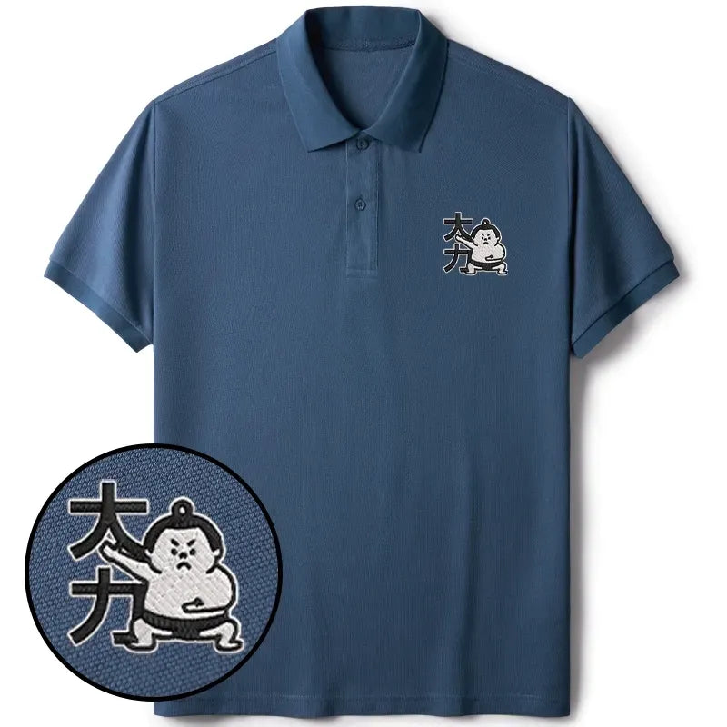 Japanese Sumo Embroidered Polo Shirt