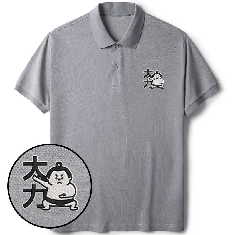 Japanese Sumo Embroidered Polo Shirt