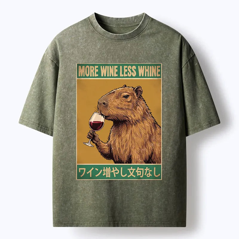 Kyoto-Lion Capybara Wine Time Washed T-Shirt