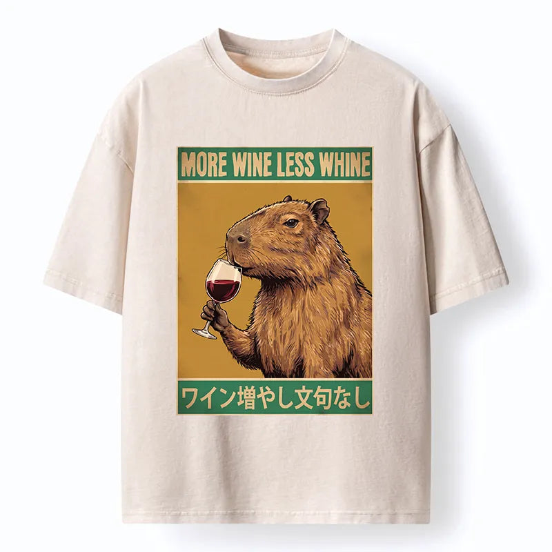 Kyoto-Lion Capybara Wine Time Washed T-Shirt