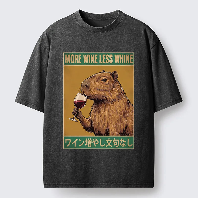 Kyoto-Lion Capybara Wine Time Washed T-Shirt