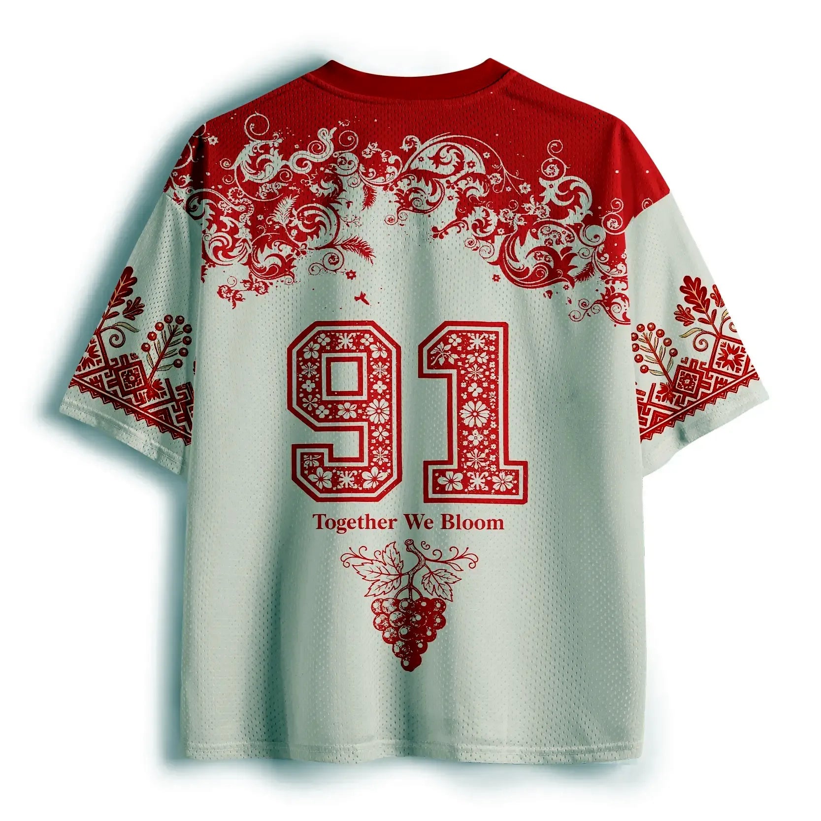 Kyoto lion floral mesh jersey streetwear
