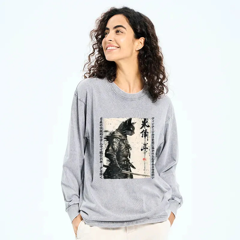 vintage washed long sleeve t-shirt for daily wear