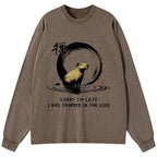 Kyoto-Lion Zen Capybara Was Trapped In The Void Washed Long Sleeve T-Shirt