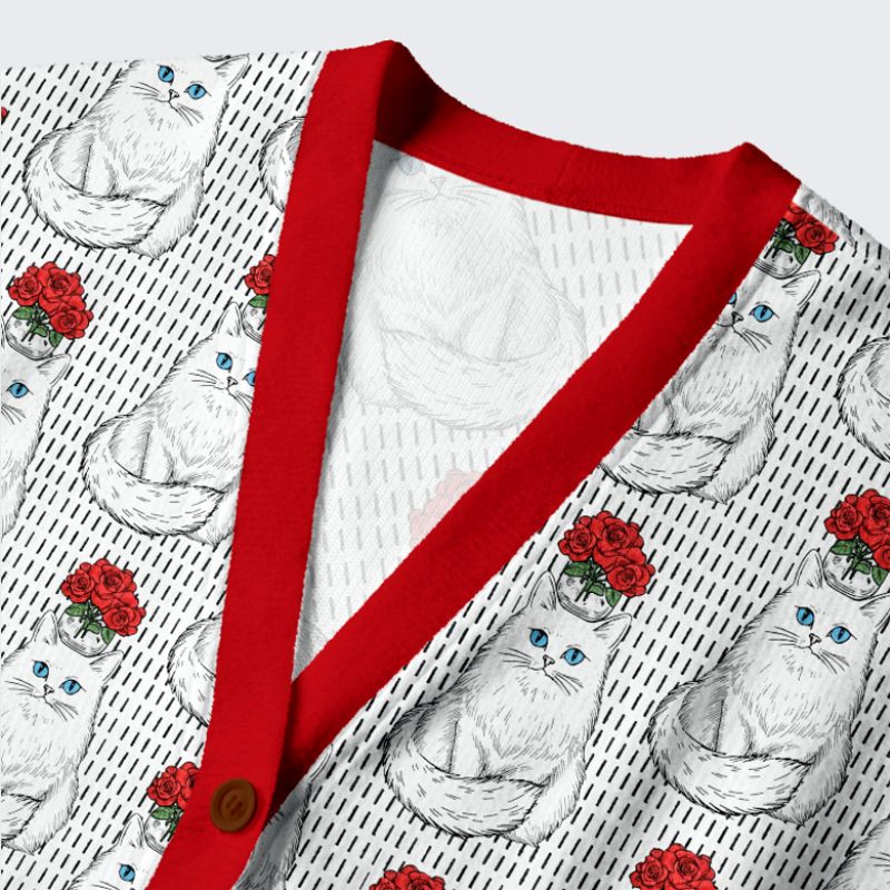 Comfortable Japanese Cat Cardigan Sweater