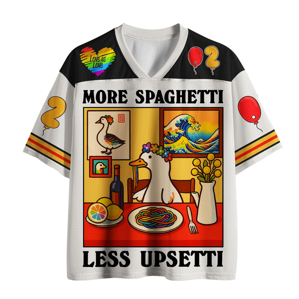 Kyoto-Lion More Spaghetti Less Upsetti Funny Goose Mesh Jersey