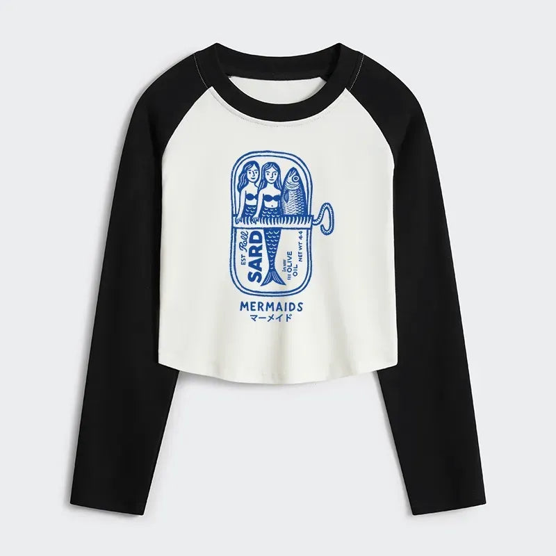 Women's Japanese Vintage Crop Raglan