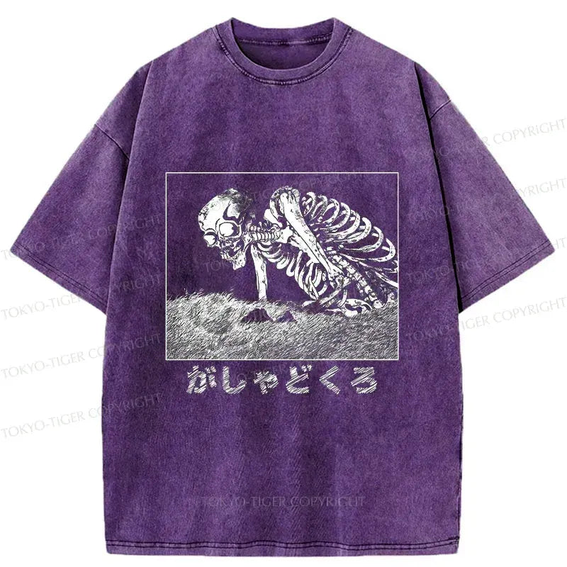 Japanese Giant Skeleton Yokai Washed T-Shirt