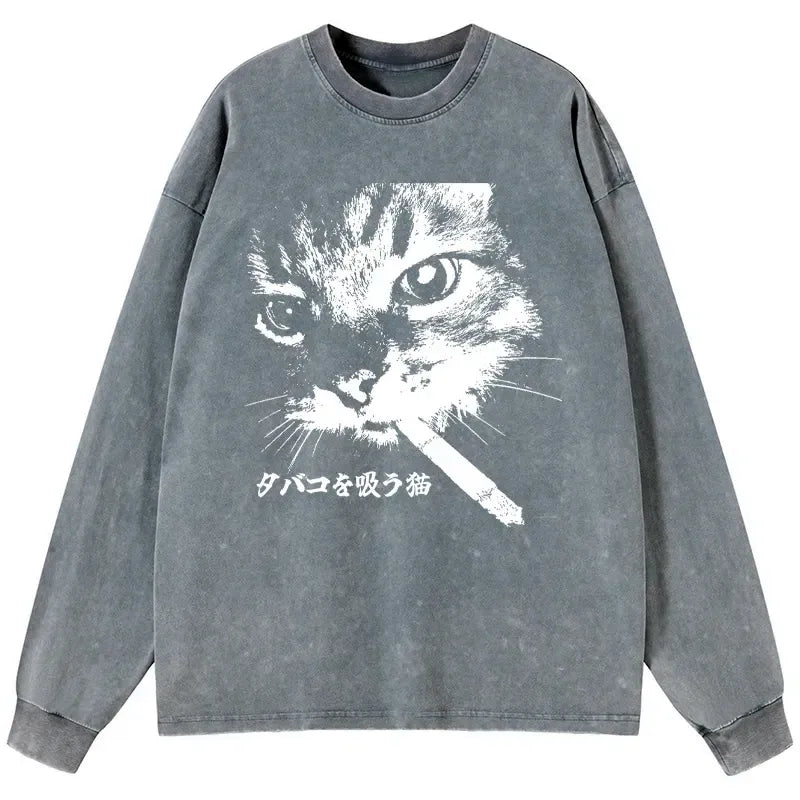 Vintage Washed Cat Tee for Everyday