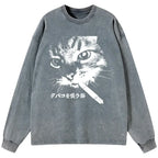 Vintage Washed Cat Tee for Everyday