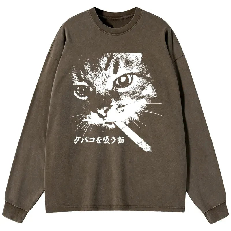 Vintage Washed Cat Tee for Everyday